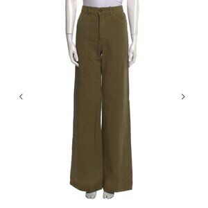 Nili Lotan Wide Leg Pants (olive, US 6, M)